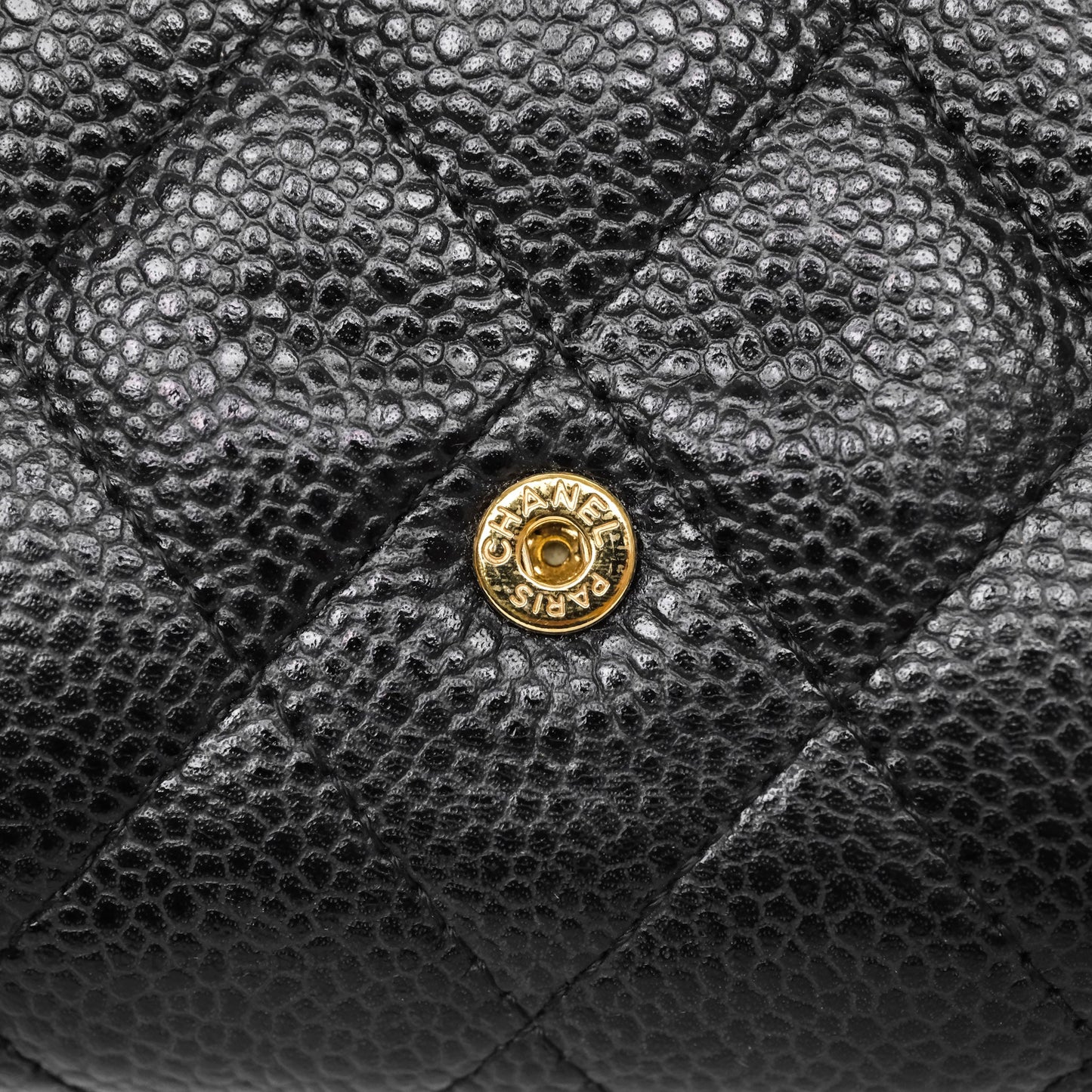 Chanel Quilted Classic Zip Long Wallet Black Caviar Gold Hardware