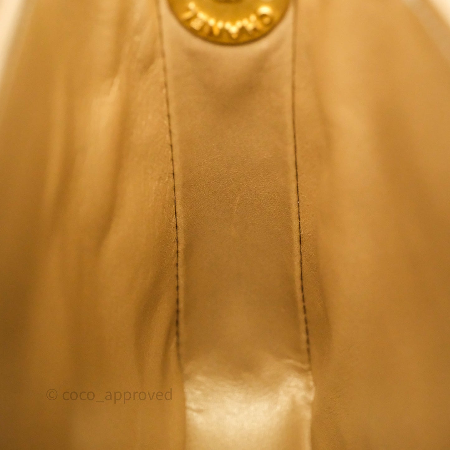 Chanel Quilted Accordion Flap Bag with Button on Chain Burgundy Lambskin Aged Gold Hardware 22A