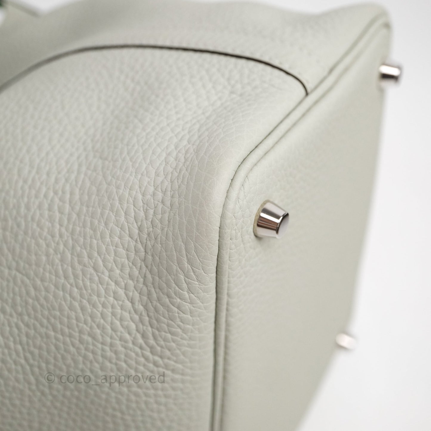 Hermes Picotin 18 Gris Neve/Vert 0V Comics Clemence Palladium Hardware