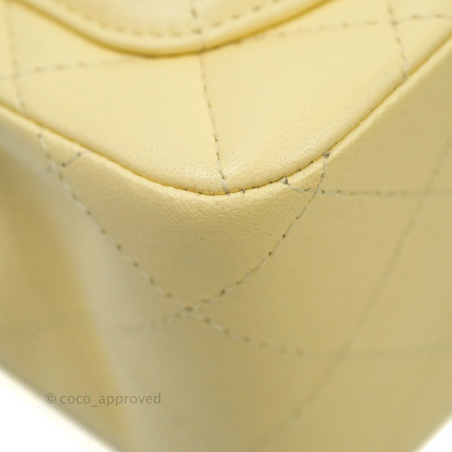 Chanel Quilted Mini Square Yellow Lambskin Gold Hardware