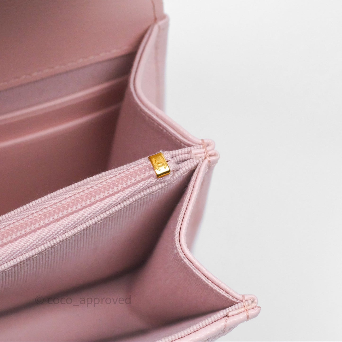 Chanel Clutch with Chain Caviar Pink Gold Hardware