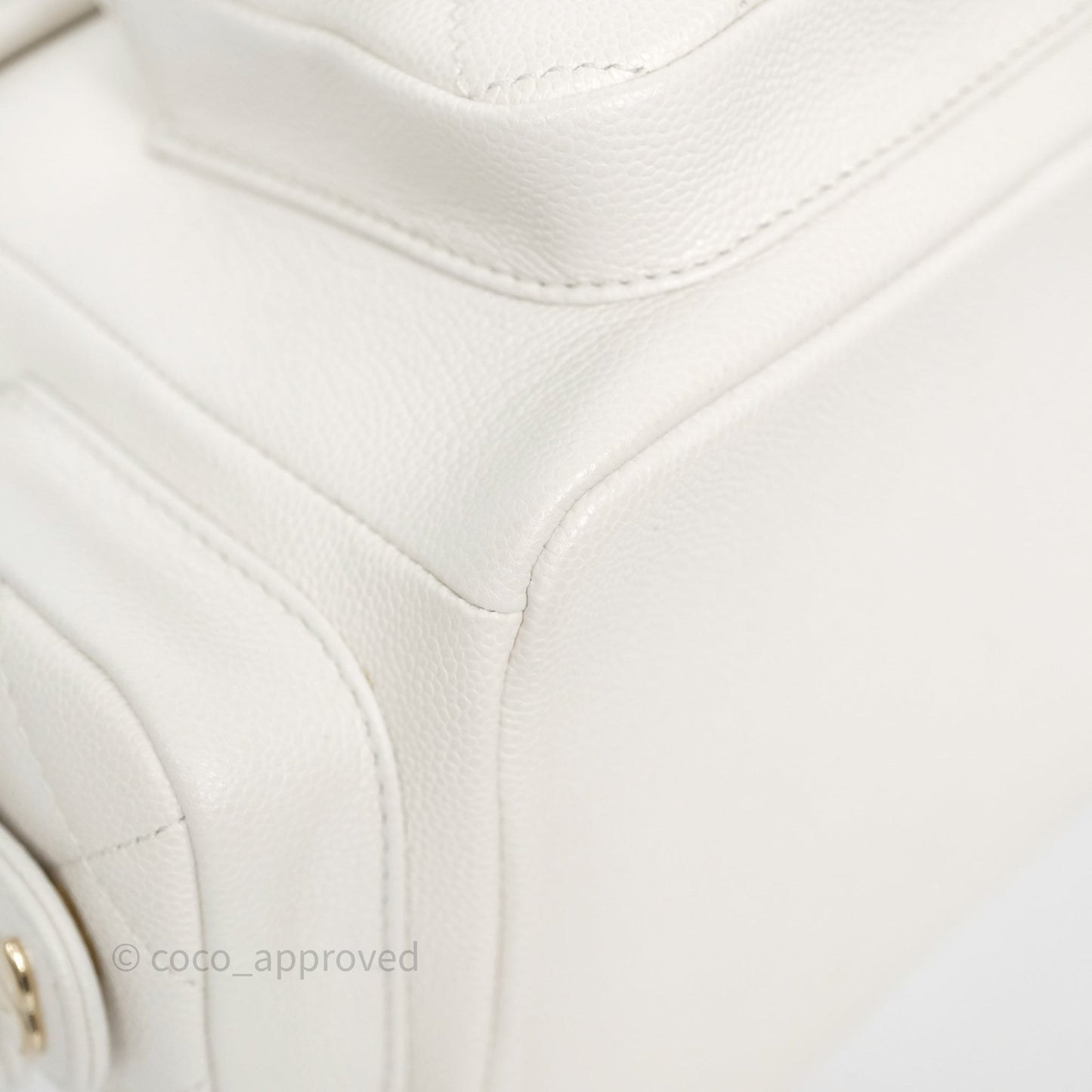 Chanel Duma Backpack White Caviar Gold Hardware 23K