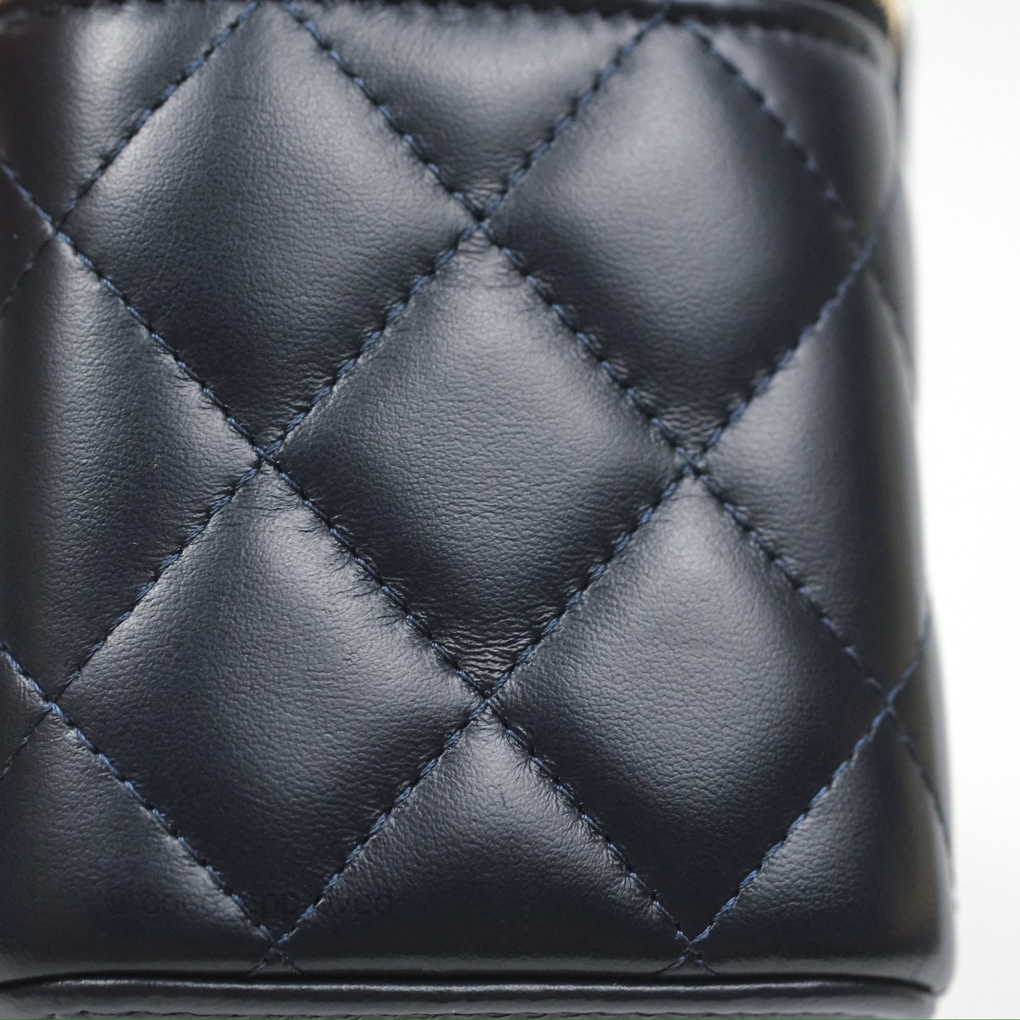 Chanel All Slide Vanity with Adjustable Chain Navy Lambskin Aged Gold Hardware