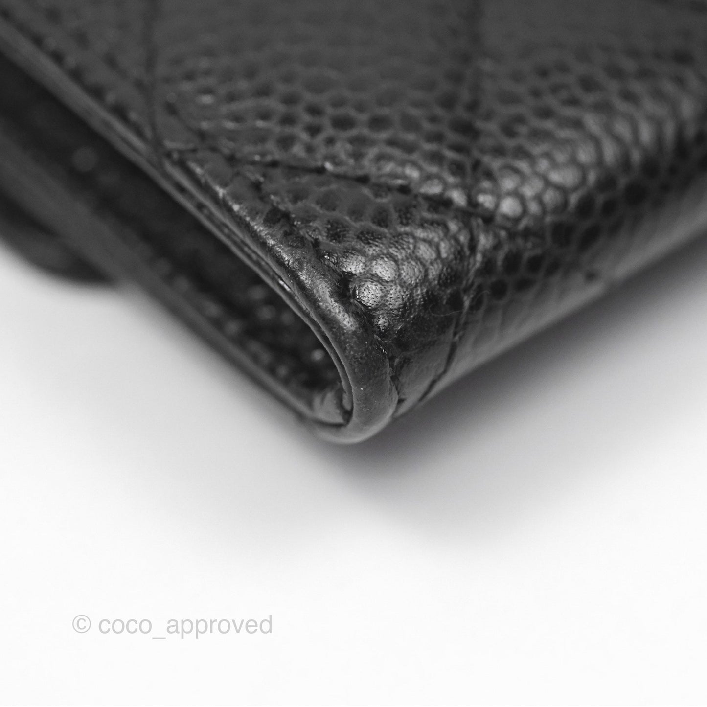 Chanel Quilted Flap Card Holder Caviar Black Gold Hardware