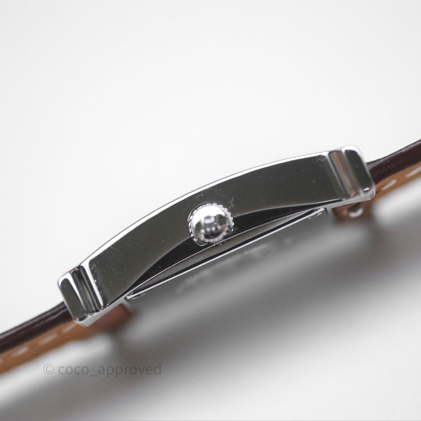 Hermès Heure H Watch Small Model 25mm Diamond Brown Swift Palladium Hardware