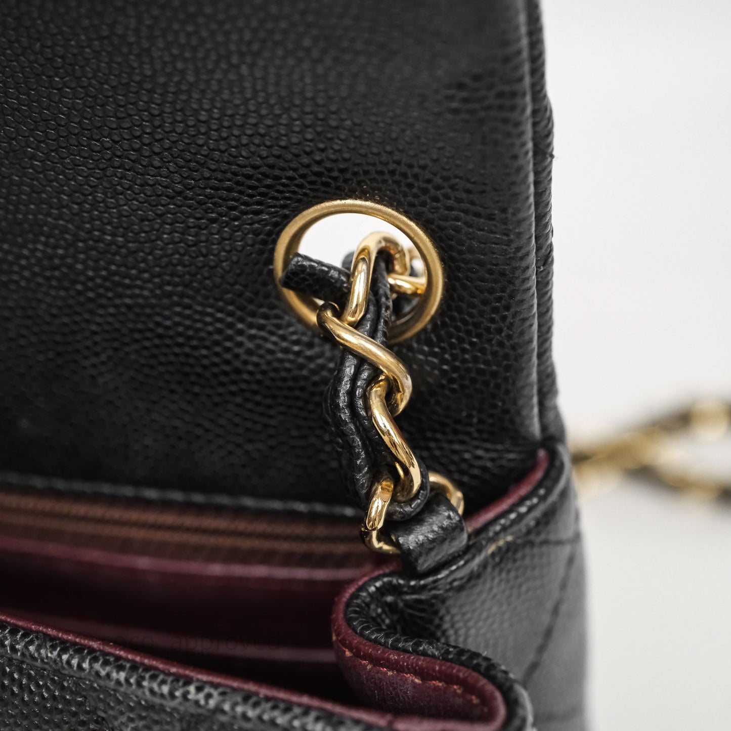 Chanel Mini Square Quilted Black Caviar Gold Hardware