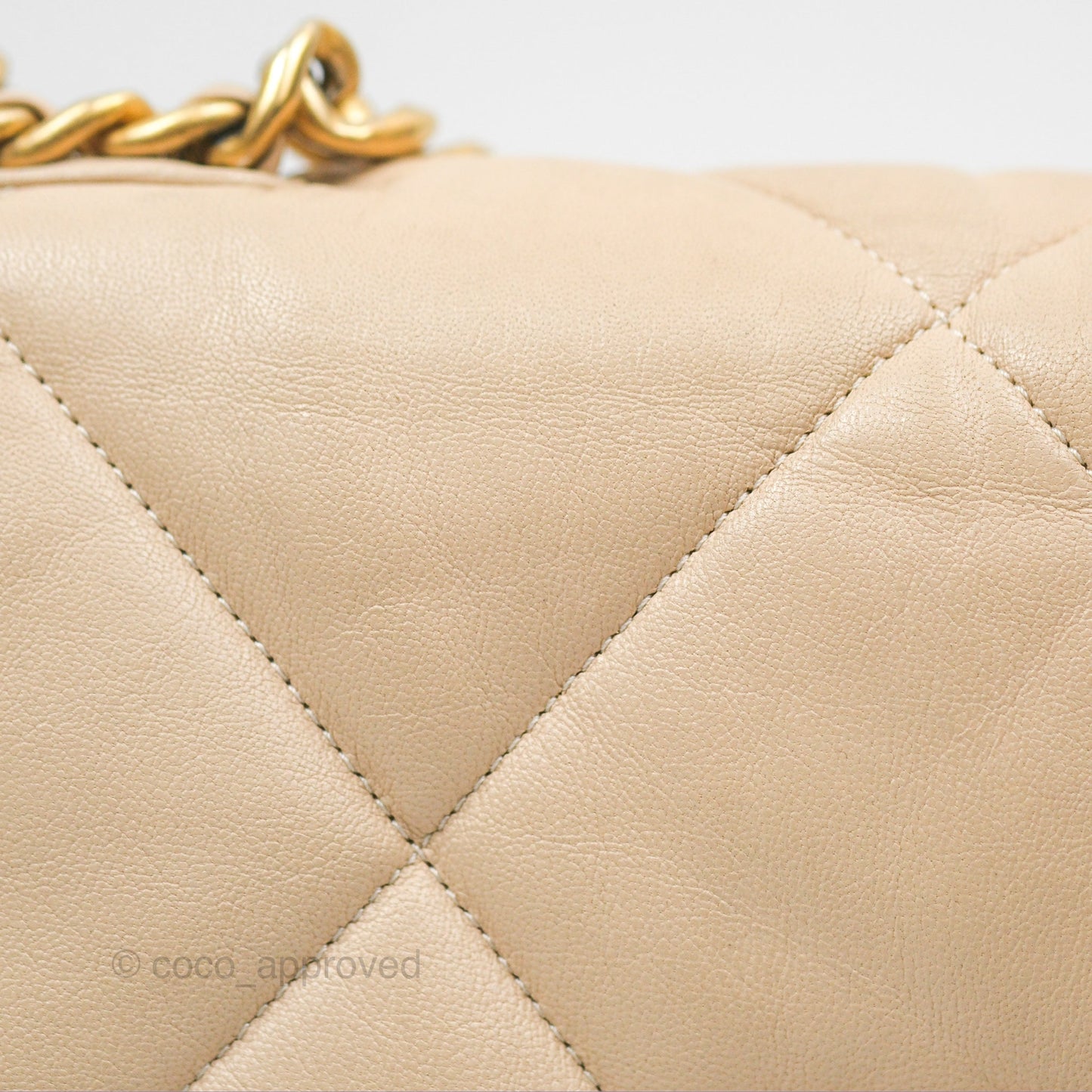 Chanel 19 Small Beige Goatskin Mixed Hardware