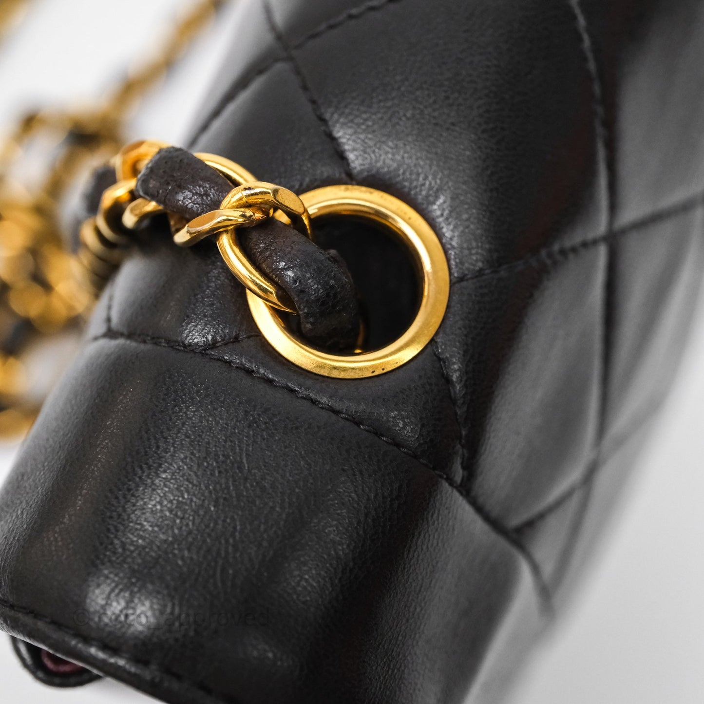 Chanel Vintage Medium Classic Diana Flap Bag Black Lambskin 24K Gold Hardware