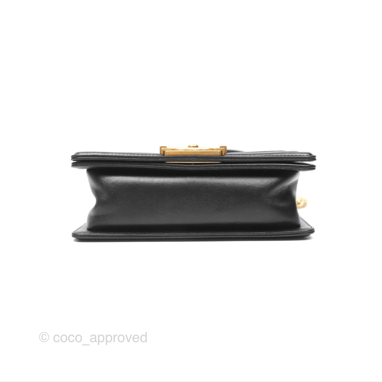 Chanel Small Boy Quilted Black Calfskin Gold Hardware