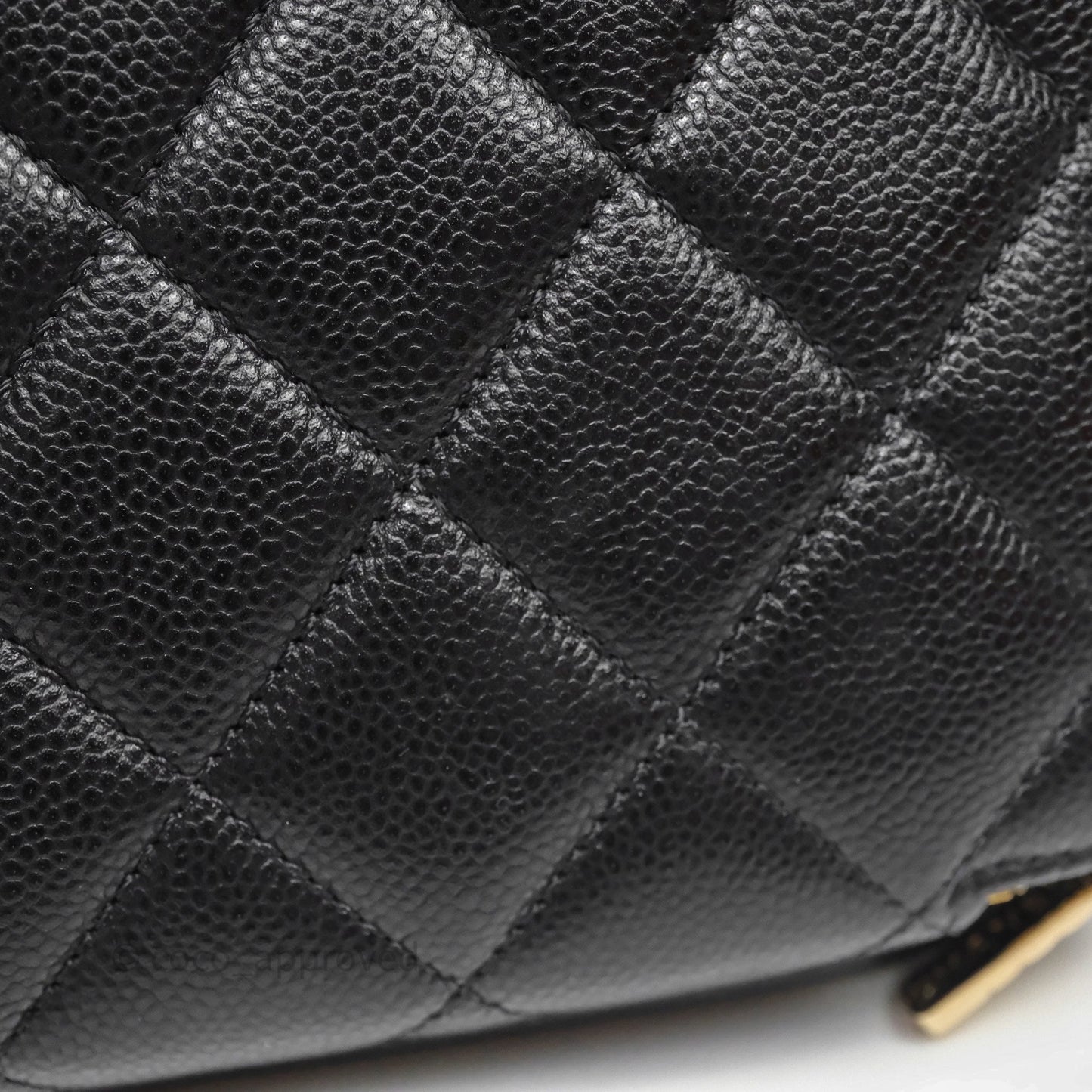 Chanel Quilted Business Affinity Backpack Black Caviar Light Gold Hardware