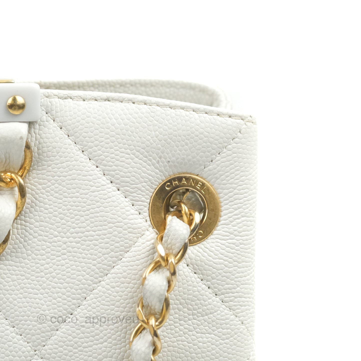 Chanel A Real Catch Shopping Bag White Caviar