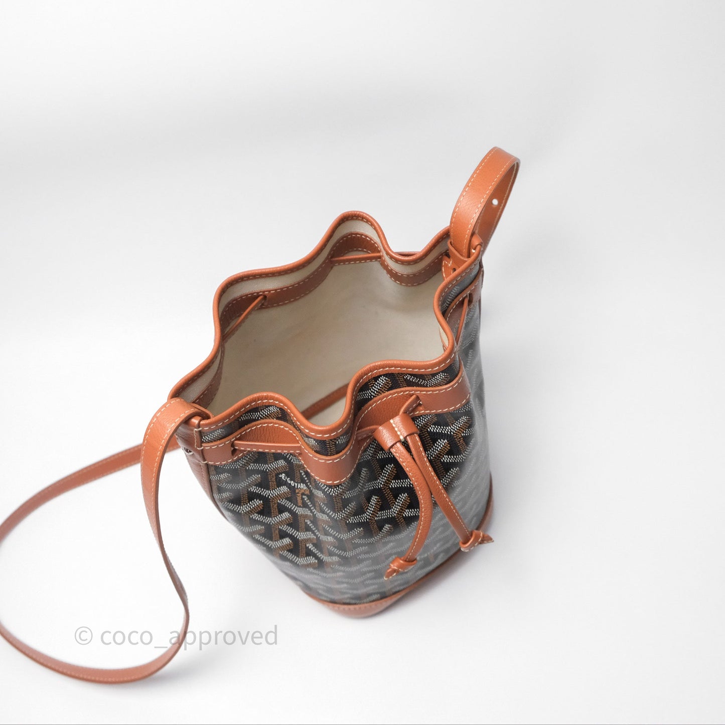 Goyard Petit Flot Bucket Bag Black & Tan Goyardine