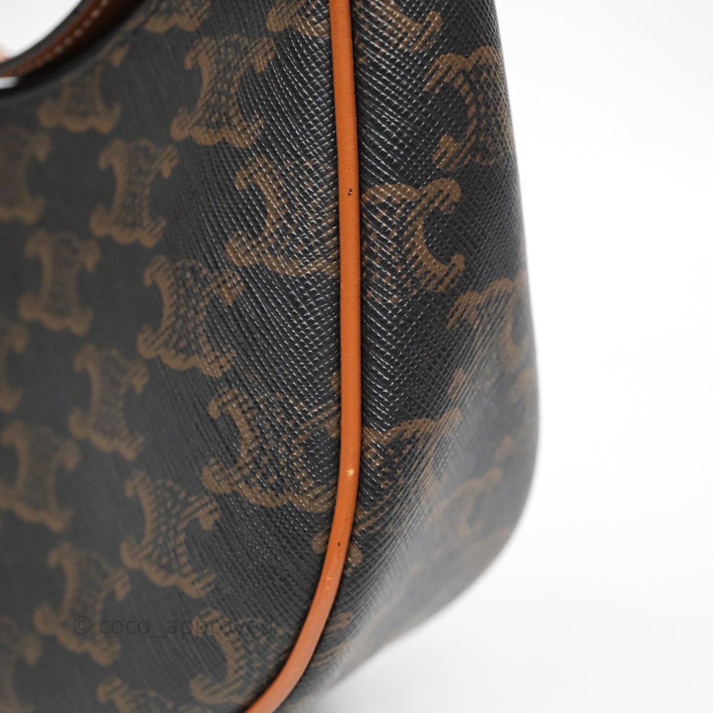 Celine Medium Ava Bag In Triomphe Canvas Calfskin Tan
