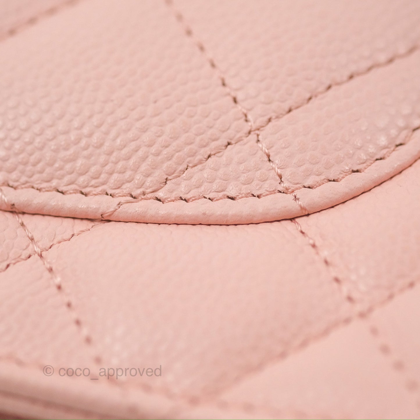 Chanel Quilted Classic Wallet on Chain WOC Light Pink Caviar Gold Hardware