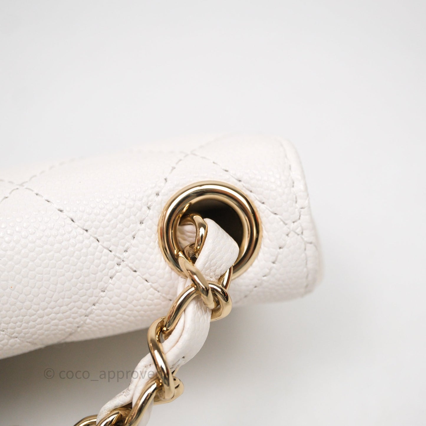 Chanel Mini Flap Belt Bag Caviar White Gold Hardware
