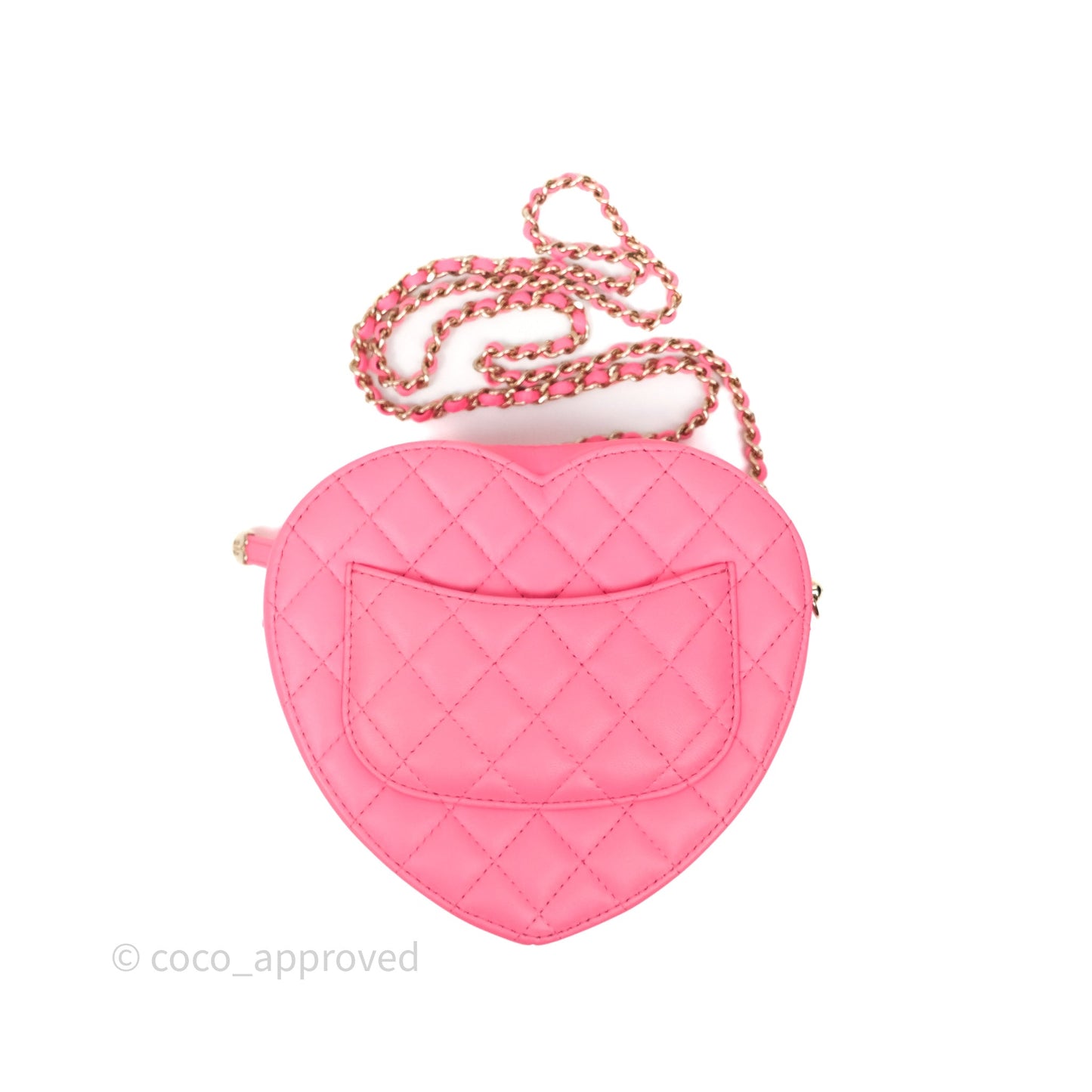 Chanel Large Heart Bag Pink Lambskin Gold Hardware 22S