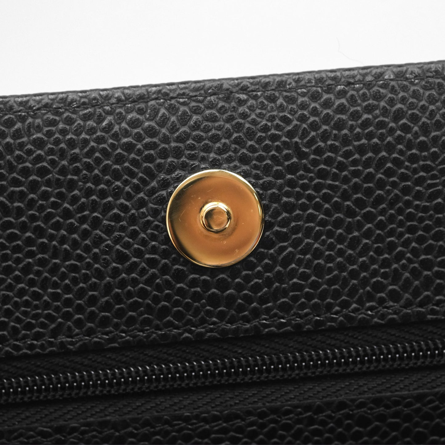 Chanel Classic Quilted Wallet On Chain WOC Black Caviar Gold Hardware