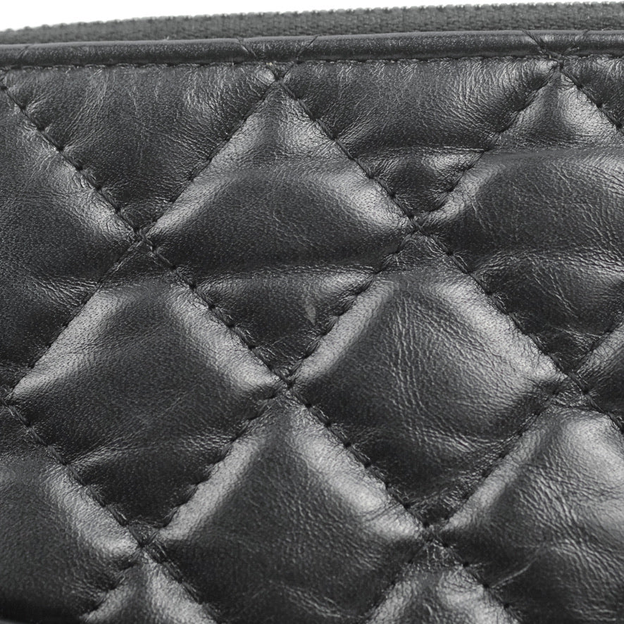 Chanel Gabrielle Clutch With Chain Aged Calfskin So Black