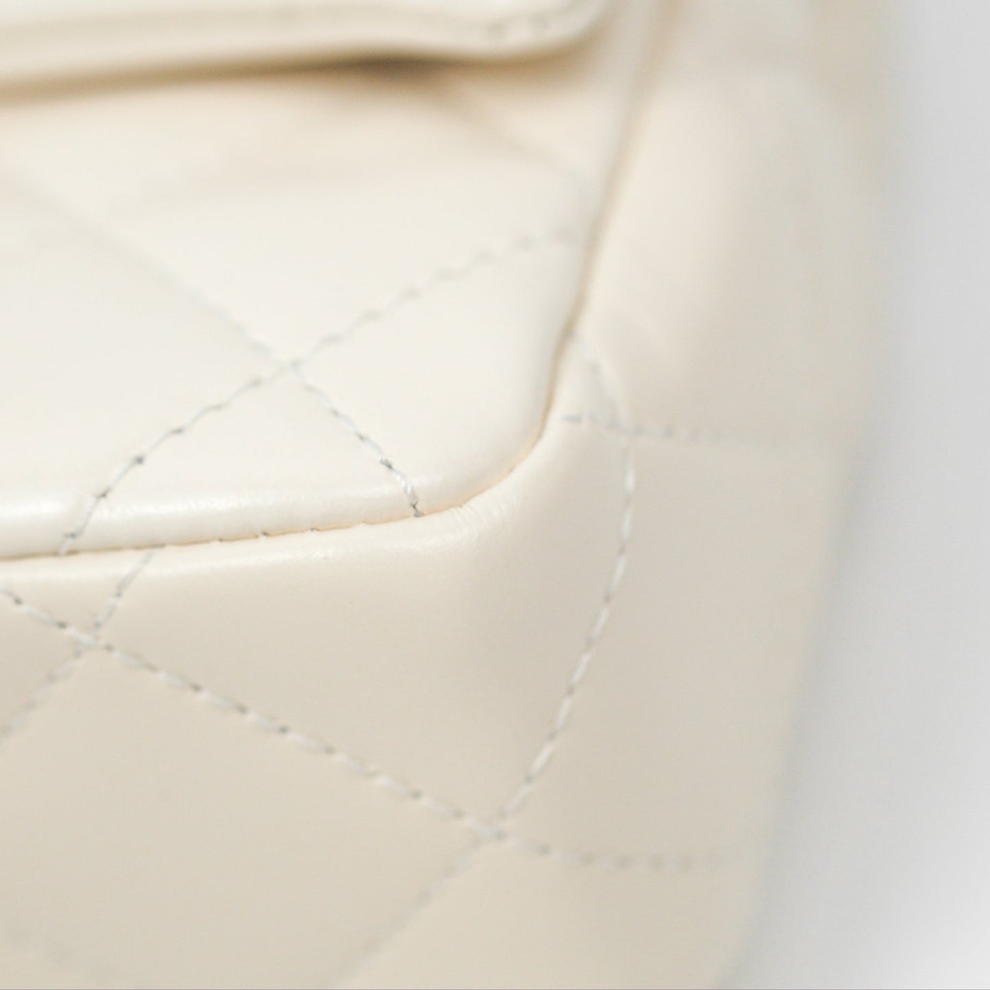 Chanel Top Handle White Lambskin Gold Hardware