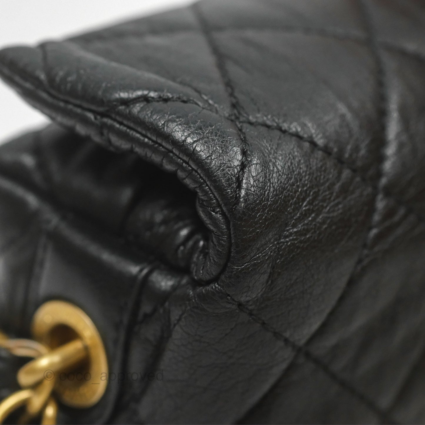 Chanel Small Hobo Bag Crumpled Black Lambskin Aged Gold Hardware 21S