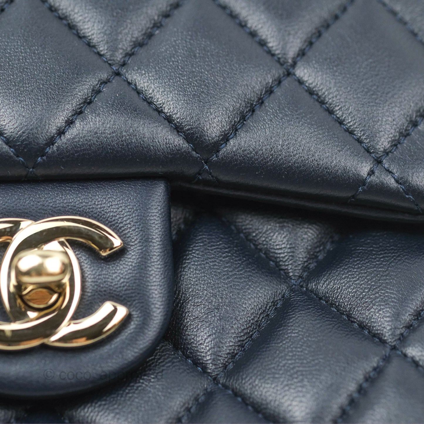 Chanel Small Seoul Backpack Navy Lambskin Gold Hardware