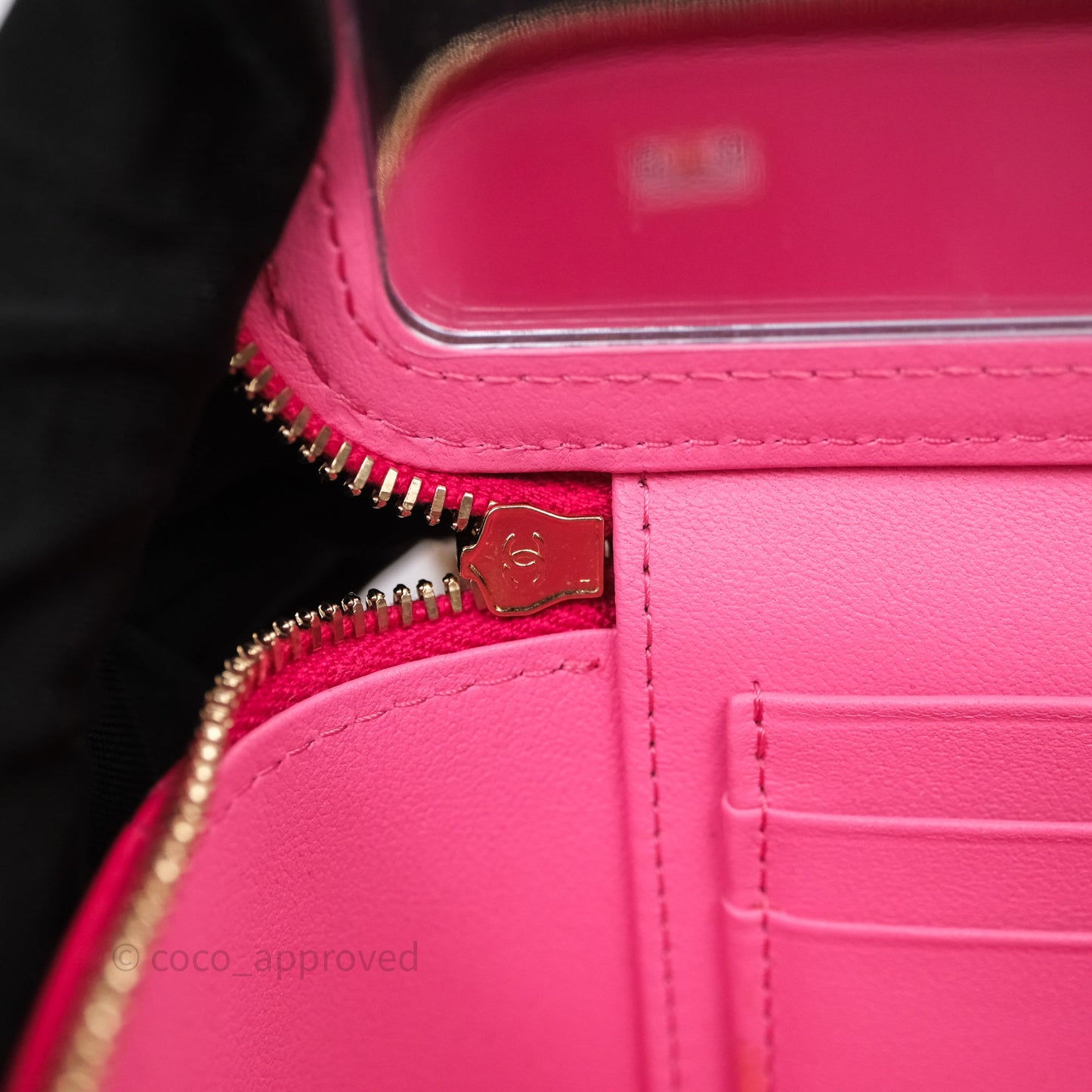 Chanel Vanity Rectangular Top Handle Pink Lambskin Gold Hardware