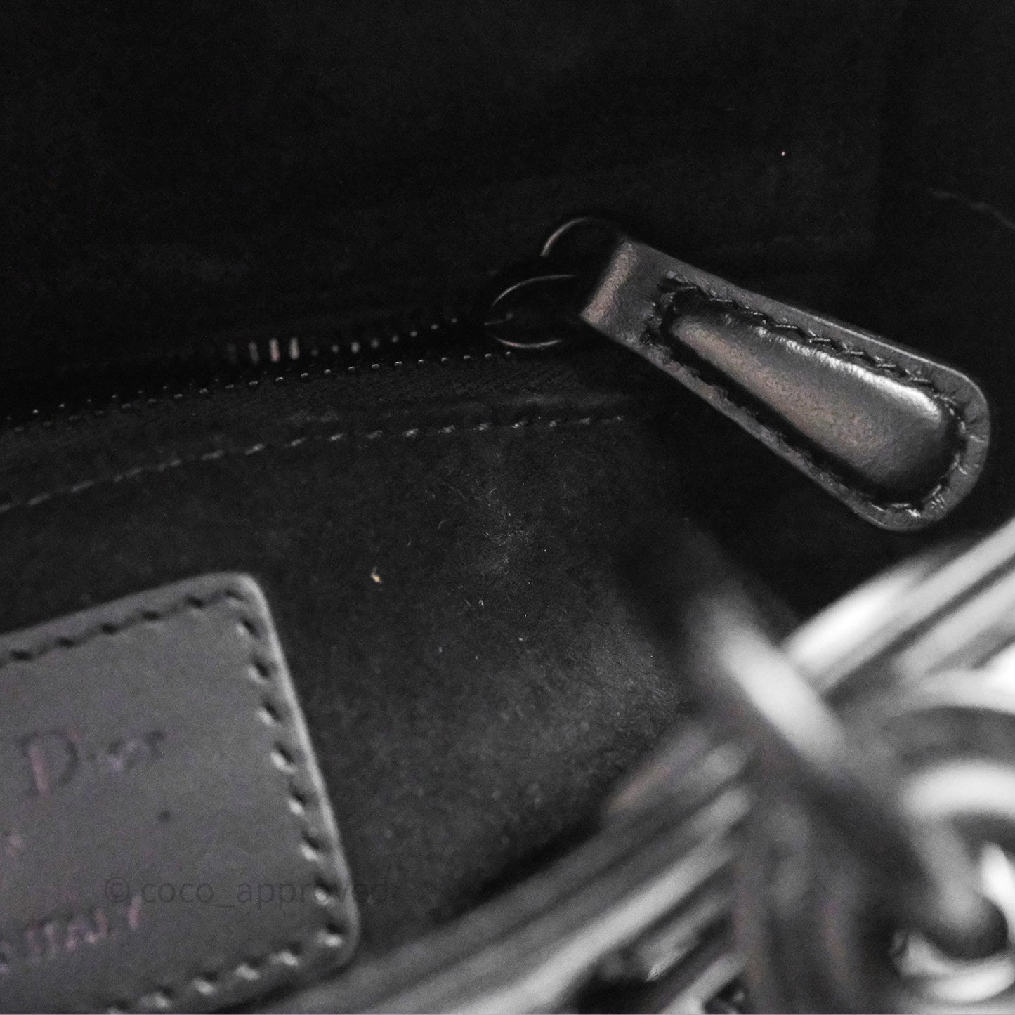 Dior Mini Lady Dior So Black Cannage Calfskin with Diamond Motif