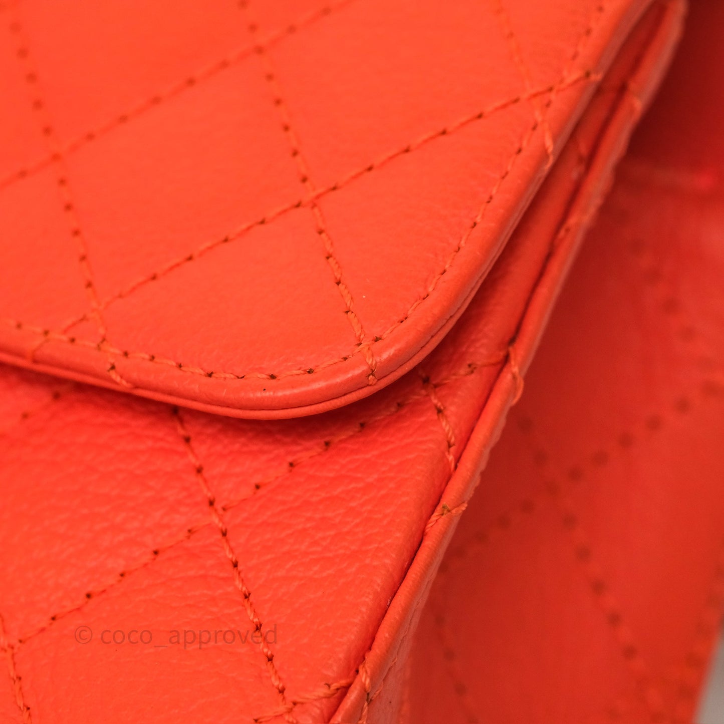 Chanel Mini Reissue 224 Tangerine Orange Goatskin Silver Hardware