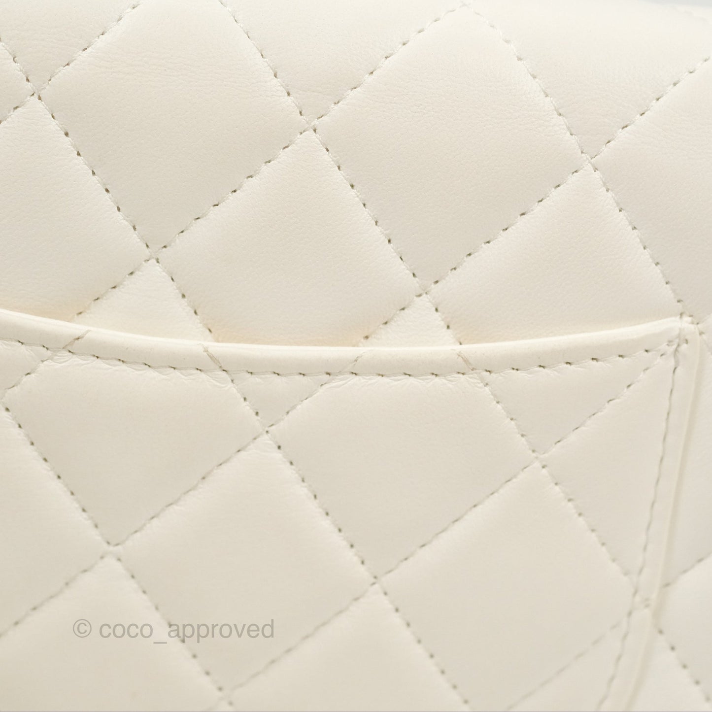 Chanel Quilted Pearl Crush Wallet on Chain WOC White Lambskin Aged Gold Hardware