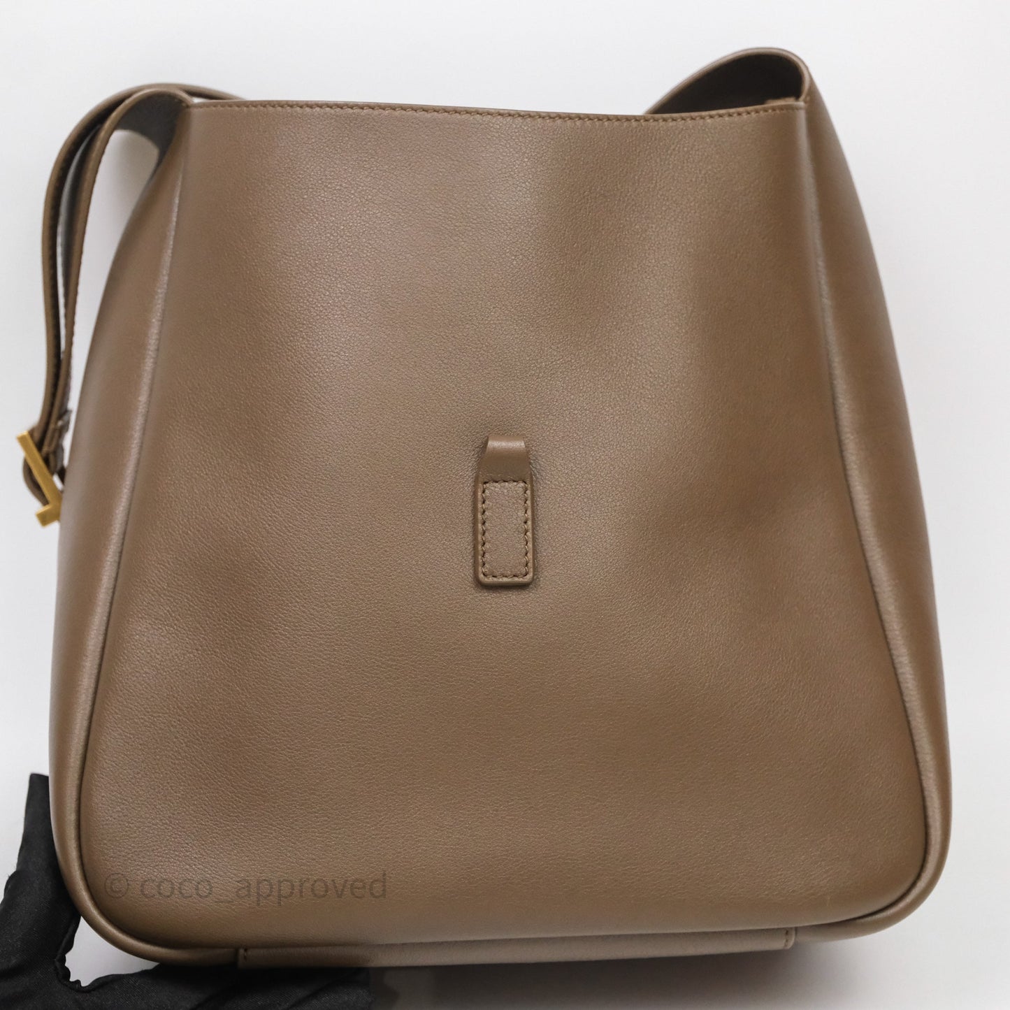 Saint Laurent LE 5 à 7 Supple Small Choco Brown Grained Leather Gold Hardware