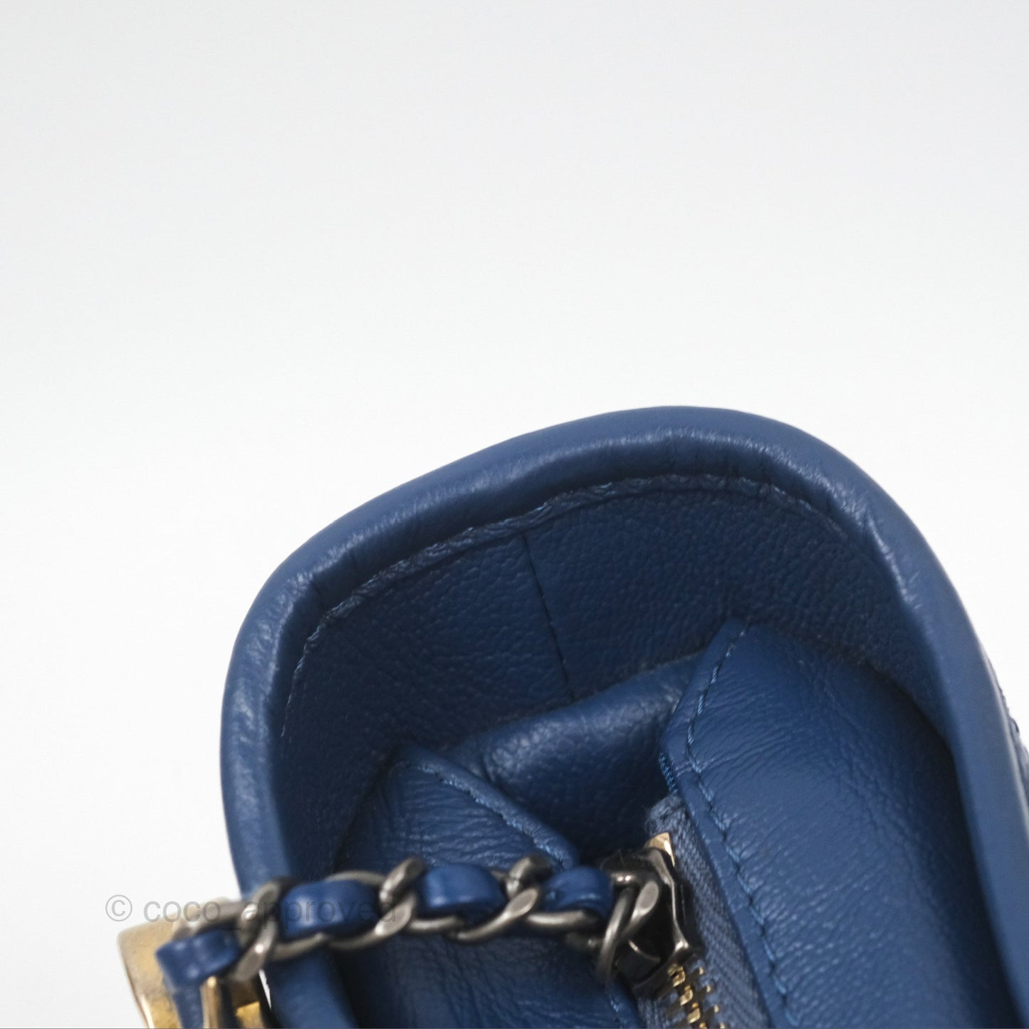 Chanel Small Gabrielle Hobo Blue Patent Goatskin Mixed Hardware