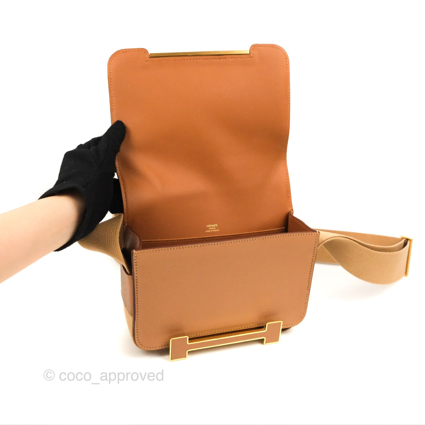 Hermès Geta Bag Chai 0M Quebracho 2J Gold Hardware