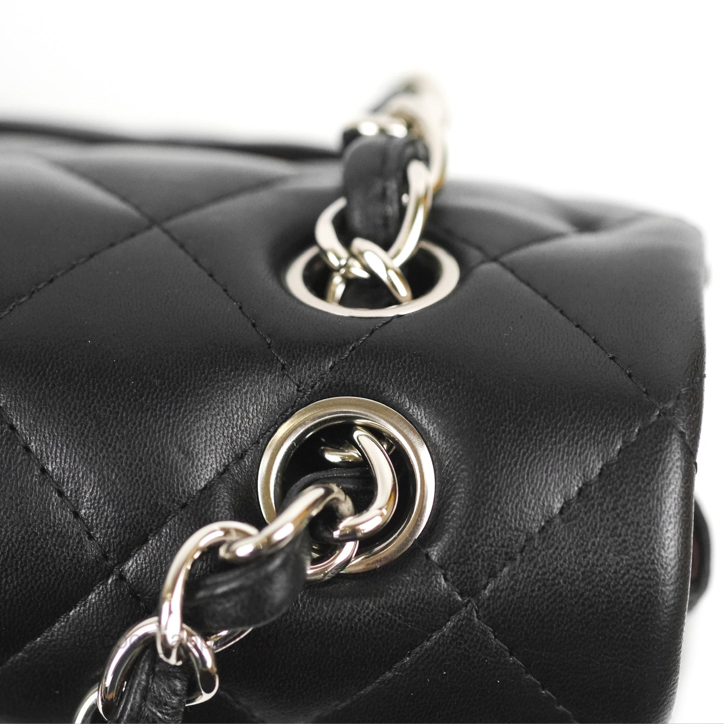 Chanel Quilted Maxi Double Flap Black Lambskin Silver Hardware