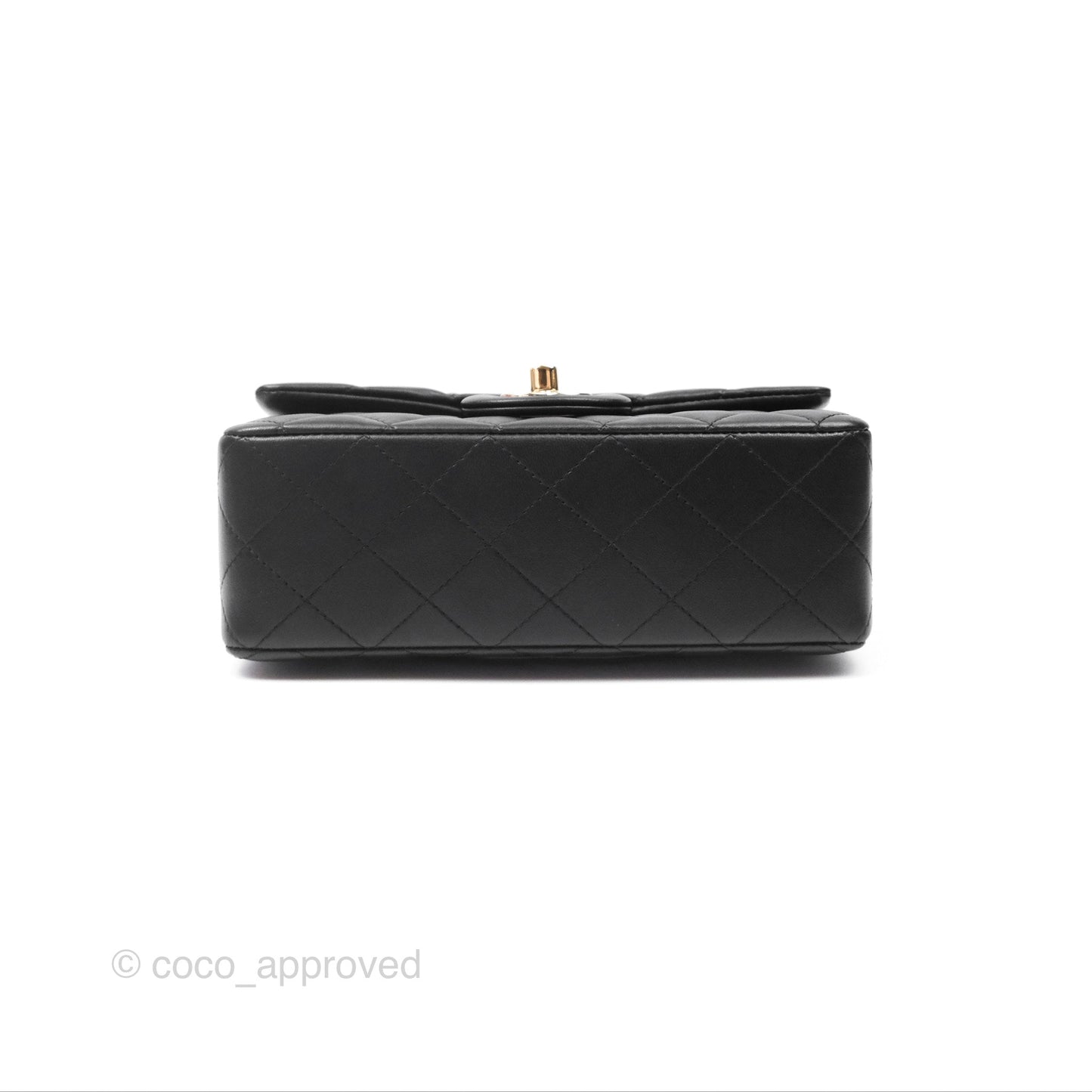 Chanel Top Handle Mini Rectangular Flap Bag Black Lambskin Gold Hardware