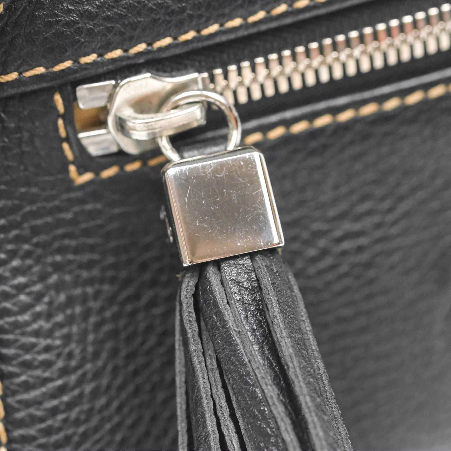 Chanel Vintage Fringe CC Shoulder Bag Black Calfskin