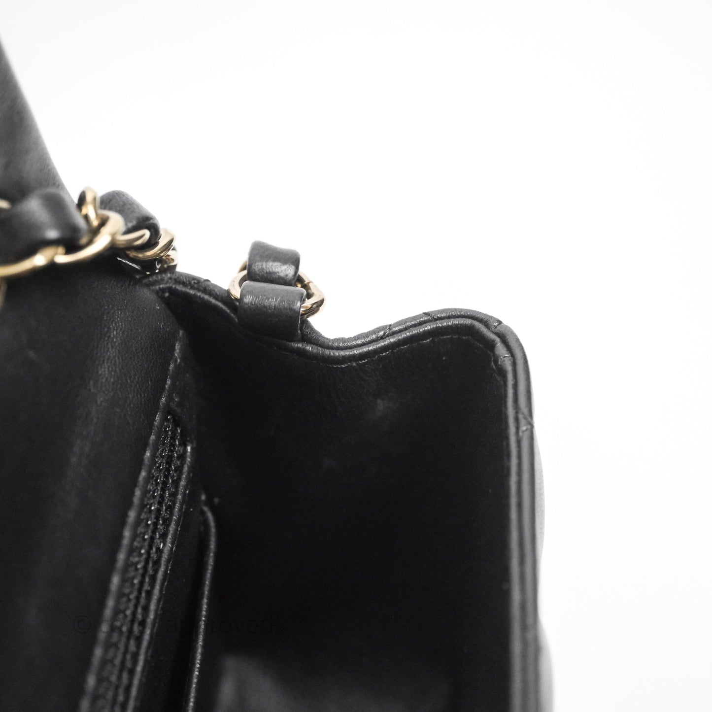 Chanel Mini Rectangular Flap Quilted Black Lambskin Gold Hardware
