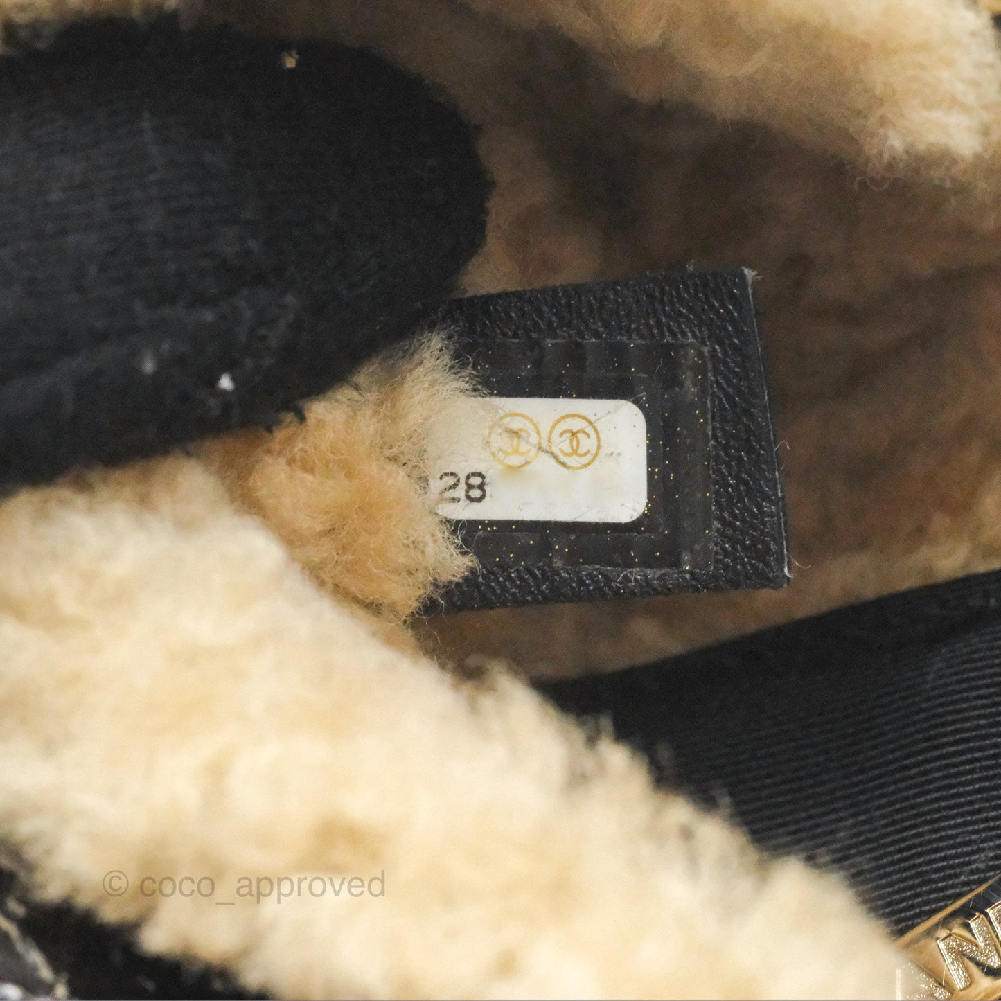 Chanel Mania CC Shearling Flap Bag Black Crumpled Glazed Sheepskin