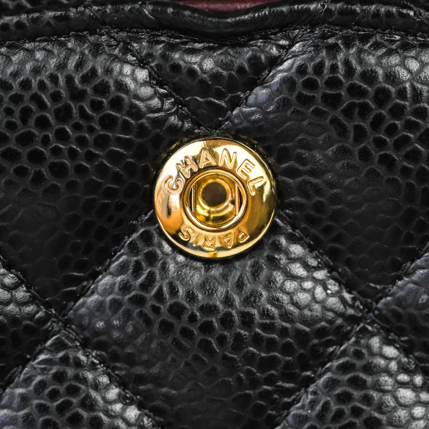 Chanel Quilted M/L Medium Double Flap Black Caviar Gold Hardware