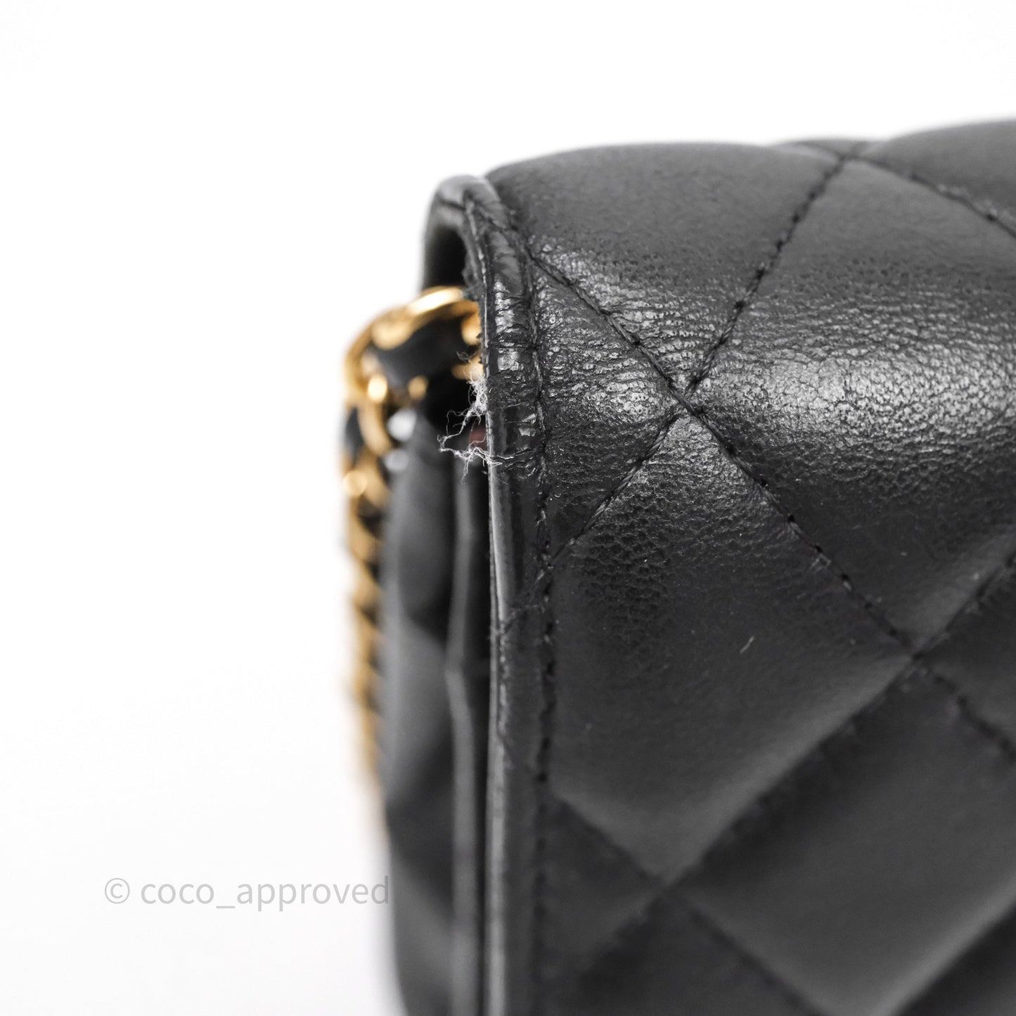 Chanel Classic WOC Wallet On Chain Quilted Black Lambskin Gold Hardware