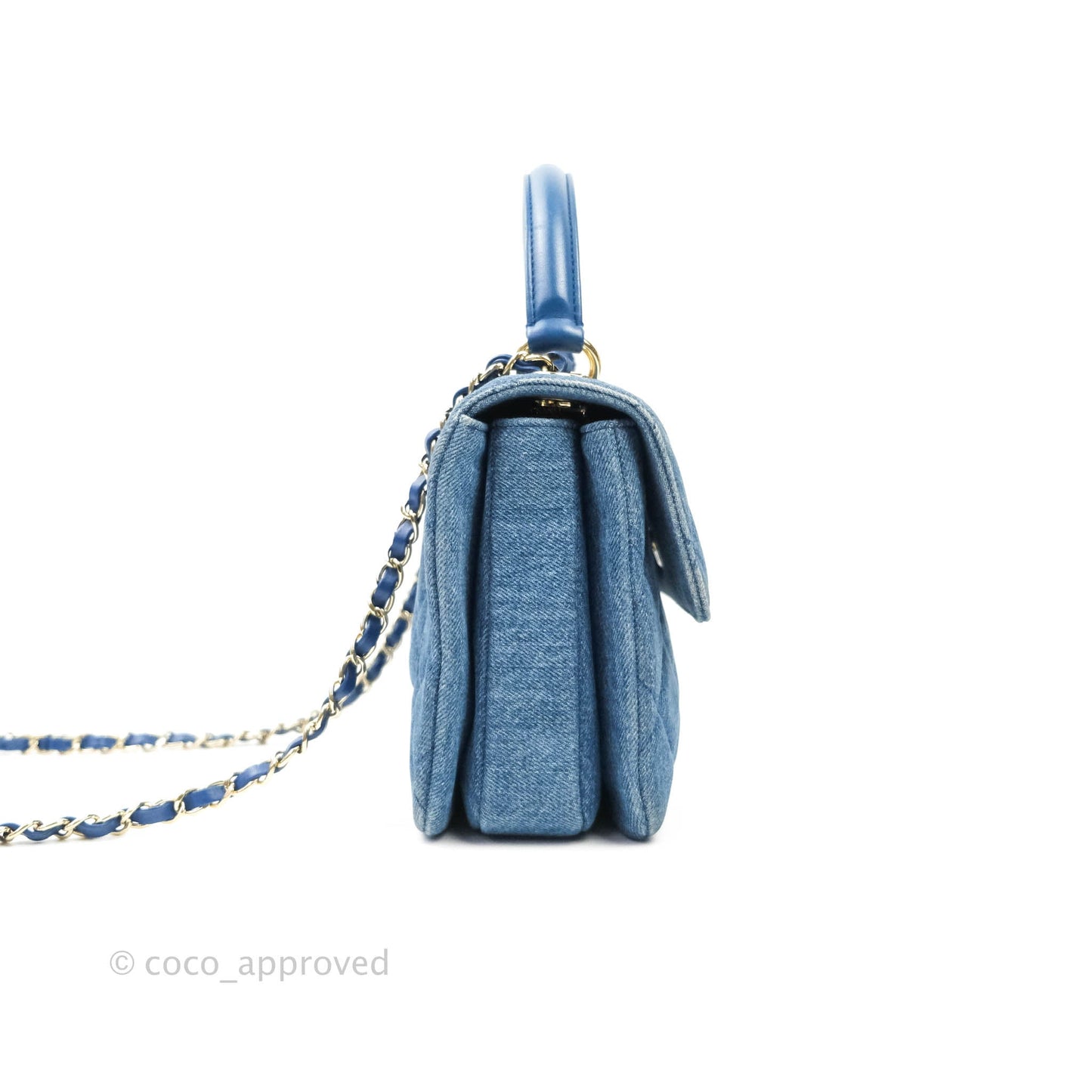 Chanel Trendy CC Small Navy Denim Gold Hardware