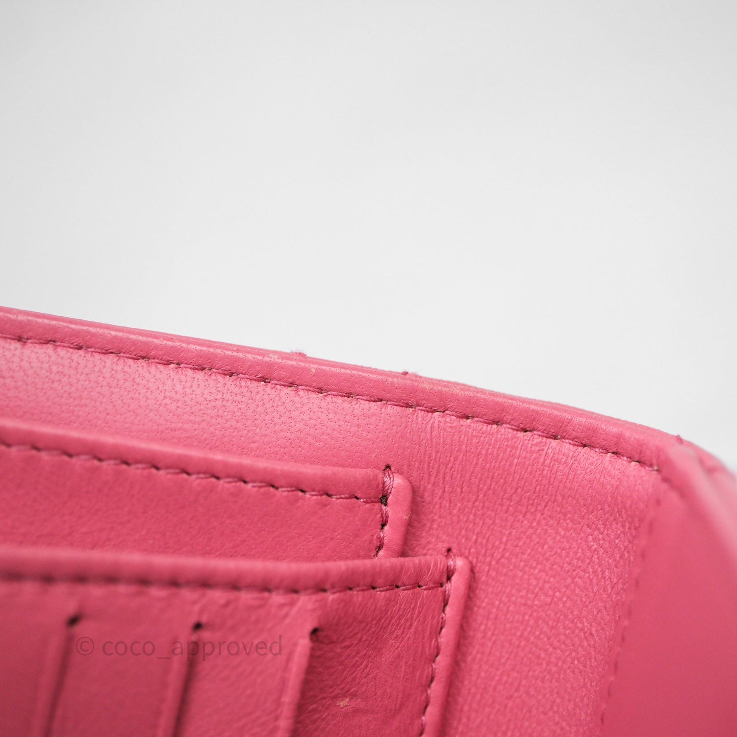 Chanel Classic Flap Wallet Pink Lambskin Silver Hardware