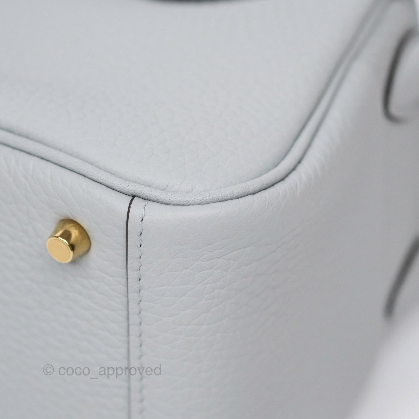 Hermès Mini Lindy 20 Blue Glacier 8U Clemence Gold Hardware