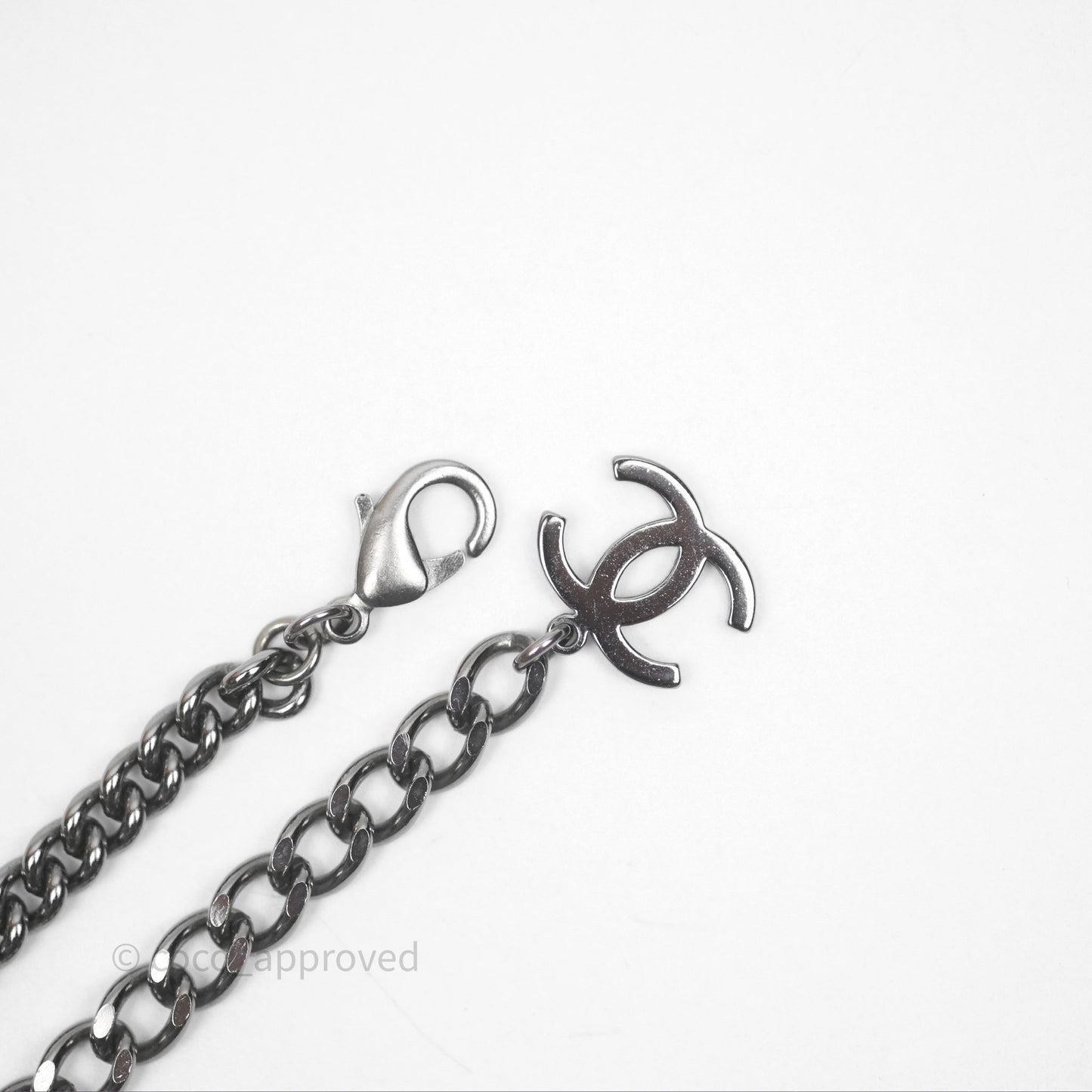 Chanel Crystal Lucky Charms Chain Choker Necklace Ruthenium Hardware 22P