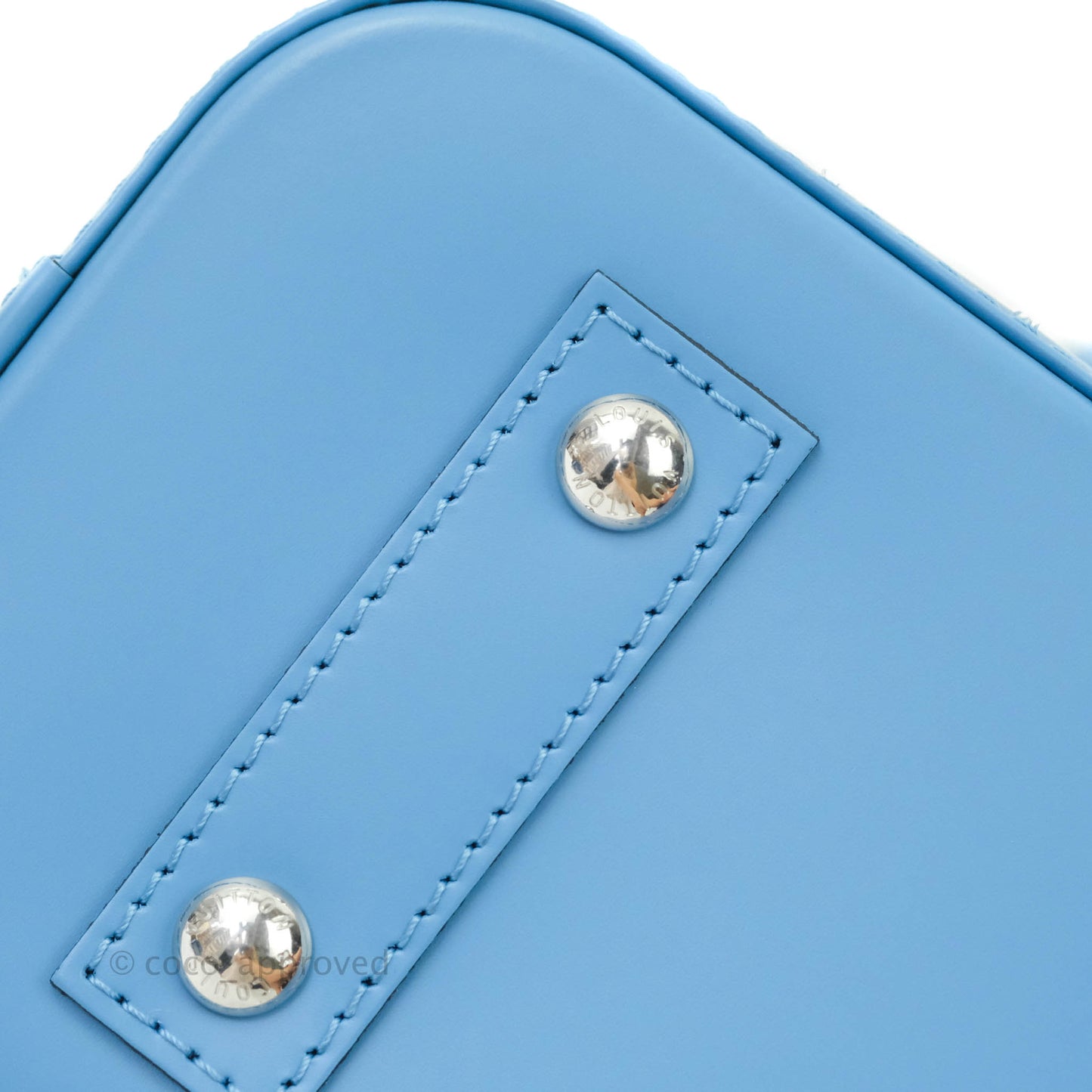 Louis Vuitton Epi Alma BB Blue with Jacquard Strap