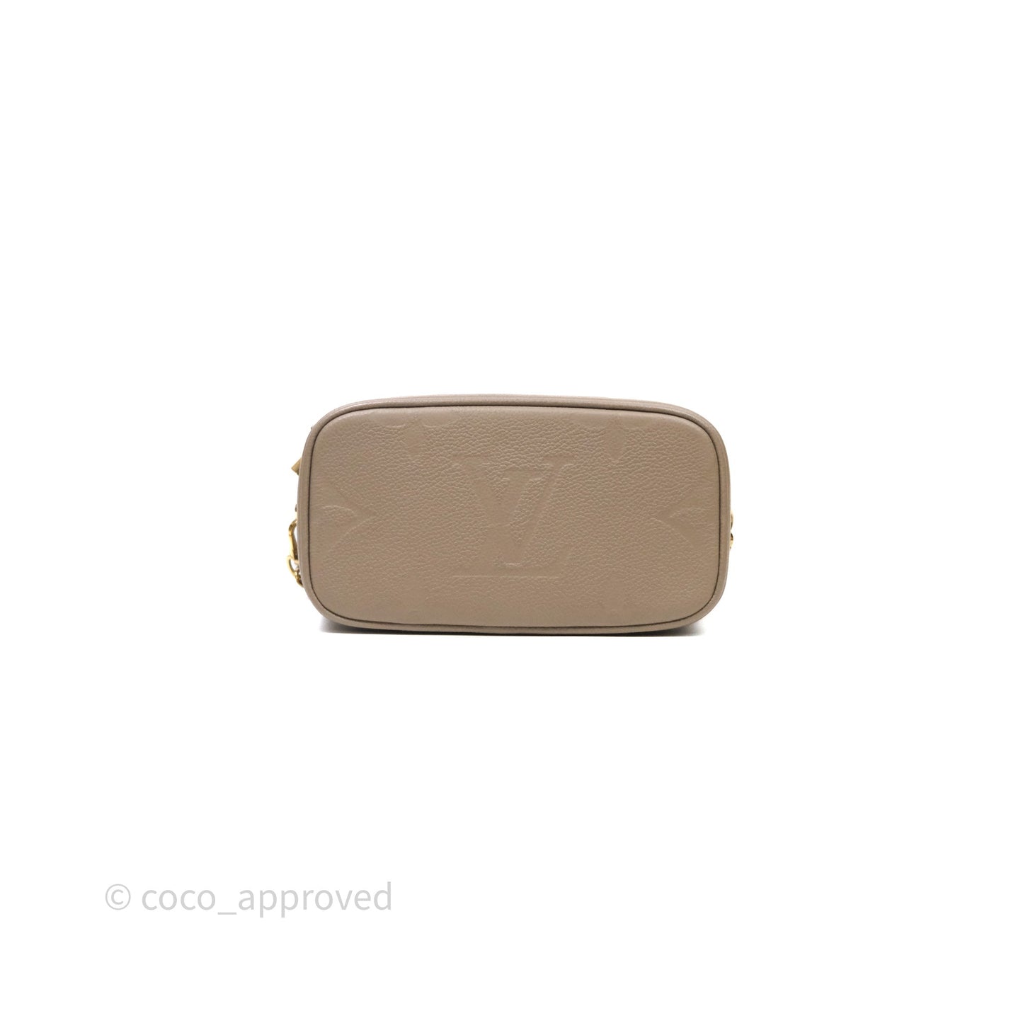 Louis Vuitton Monogram Empreinte Tourterelle Vanity PM Beige Gold Hardware