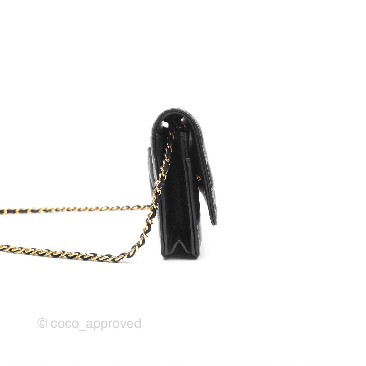 Chanel Quilted Classic WOC Black Lambskin Gold Hardware