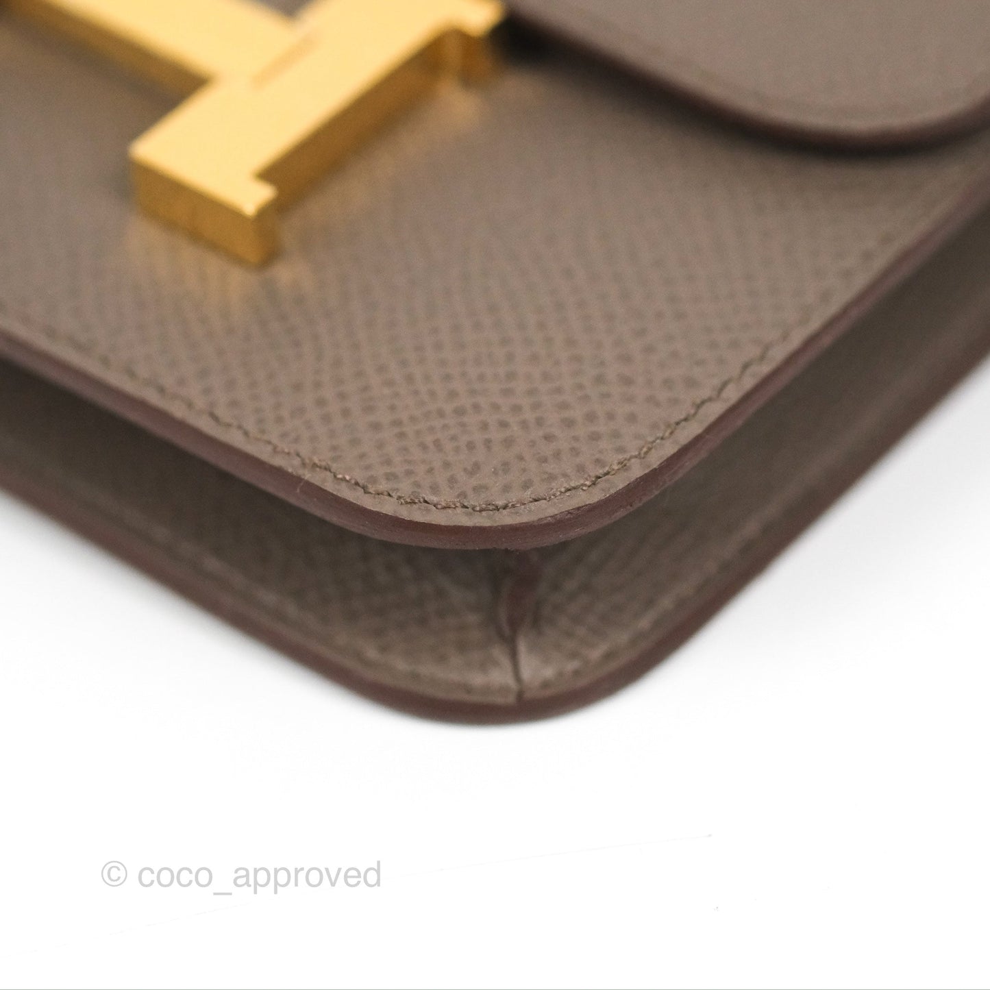 Hermès Constance Slim Wallet Etain Epsom Gold Hardware