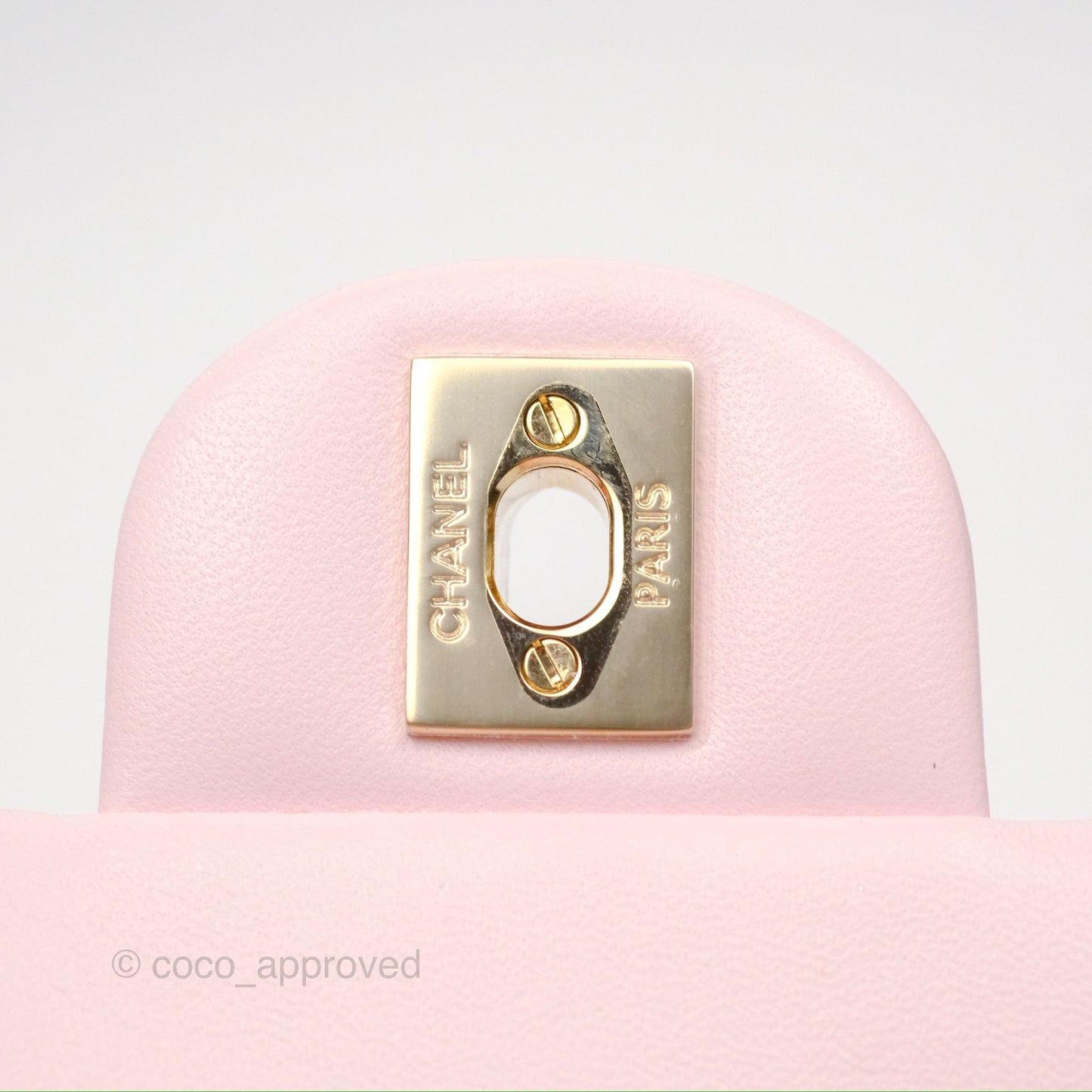Chanel Top Handle Mini Rectangular Flap Bag Light Pink Lambskin Gold Hardware