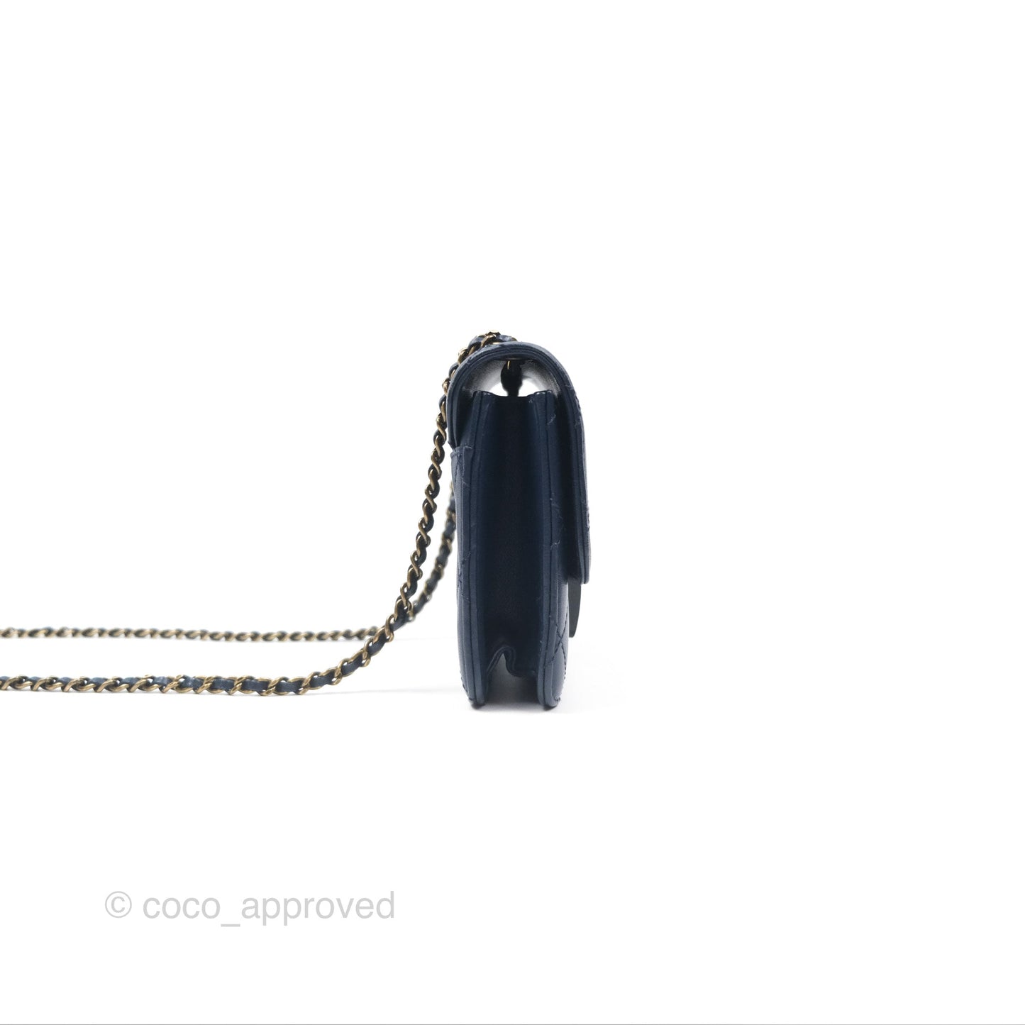 Chanel Beauty Lock Flap Bag Navy Sheepskin Aged Gold Hardware