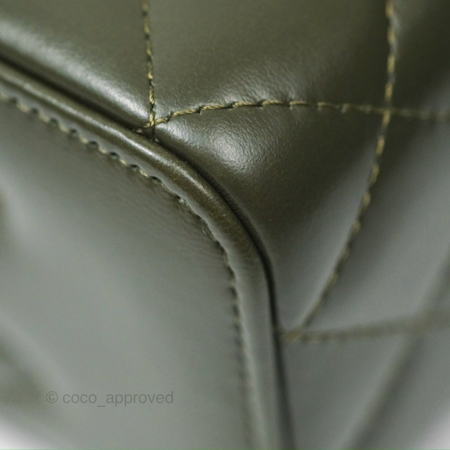 Chanel All Slide Vanity with Adjustable Chain Dark Olive Green Lambskin Aged Gold Hardware